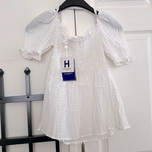 Women’s White Shirred Tops Blouse size small
